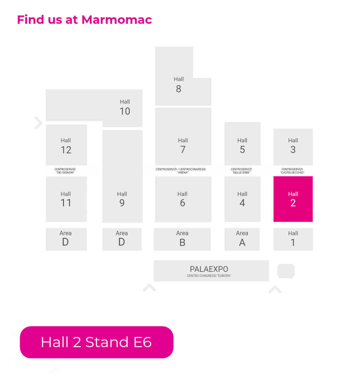 find-us Verona Marmomac fair map